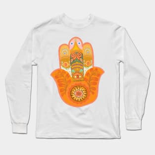 Warm Hamsa Design Long Sleeve T-Shirt